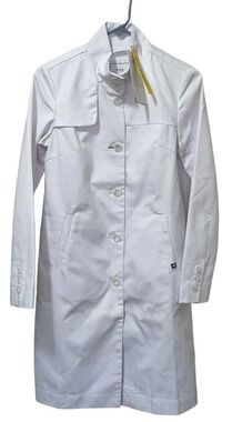 FIGS Montero Long Lab Coat White Size XS Medical Women Liquid Repellent Pockets